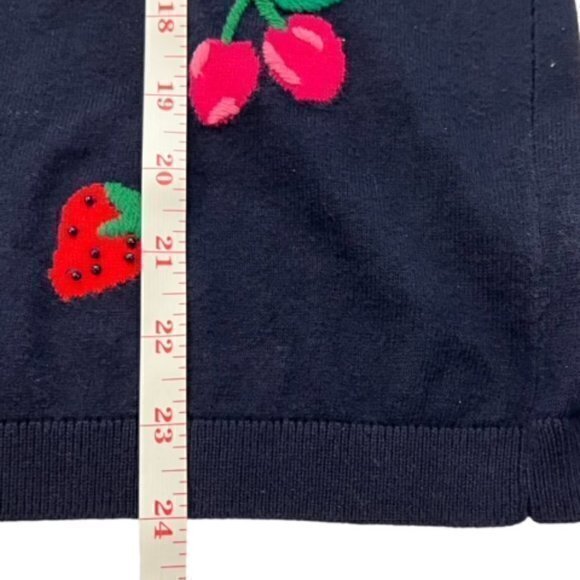 Talbots Navy Blue Embroidered Fruit Knit Pullover Sweater Women's Sz Large P - Picture 5 of 11